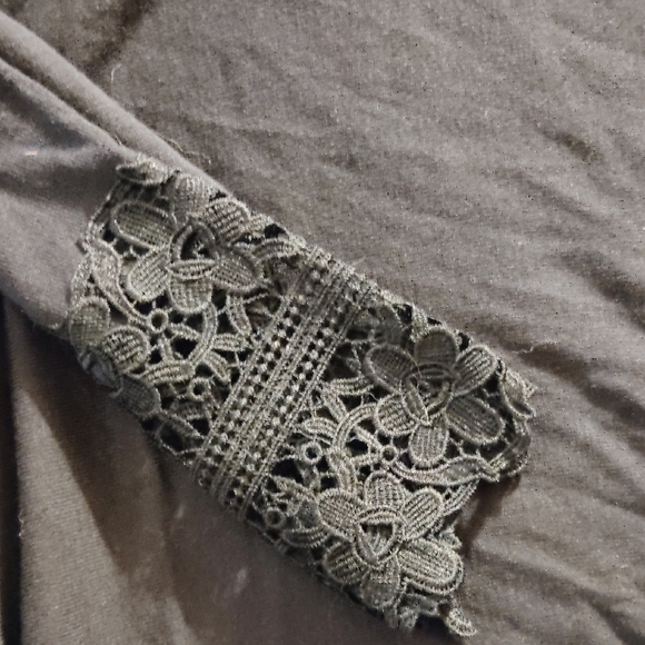 Talbots Navy Long Sleeve Top with Lace Detail - Picture 3 of 4